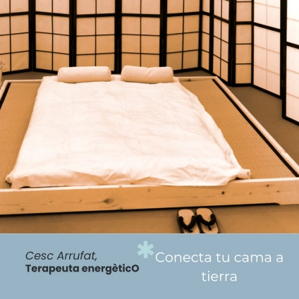 “Detalle de un cable de conexión a tierra instalado en la cama.”